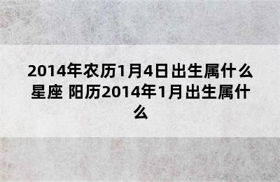 2014年农历1月4日出生属什么星座 阳历2014年1月出生属什么